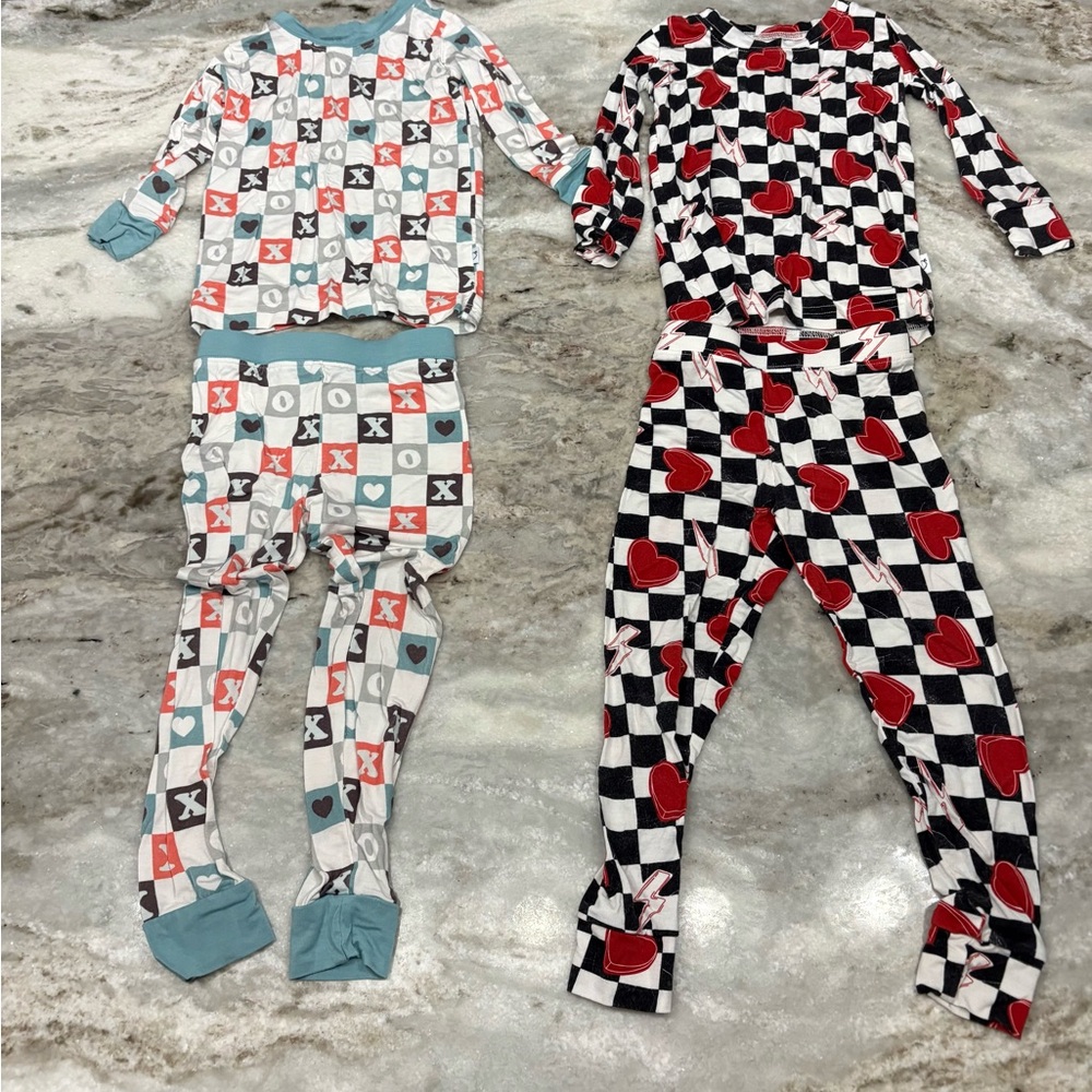 Dream Big Little Co. Bamboo pajama bundle 12-18m Valentine theme